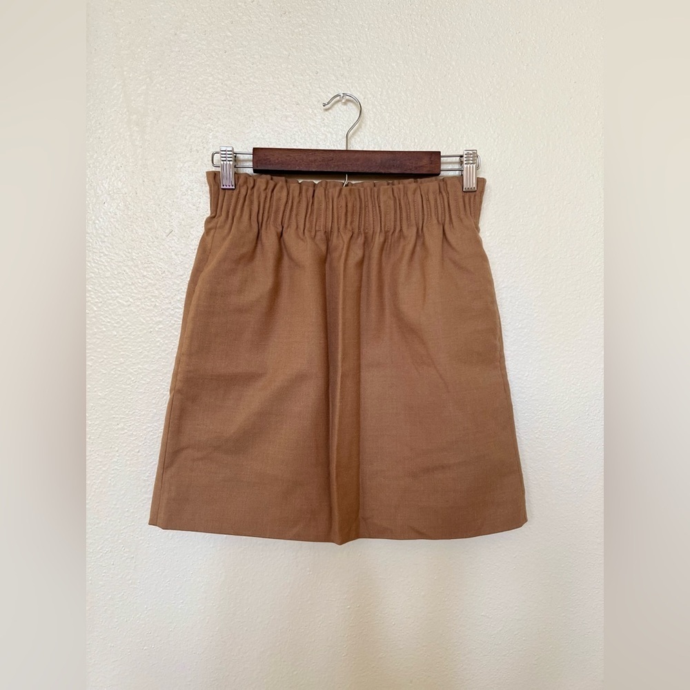 JCREW wool blend beige paperbag skirt